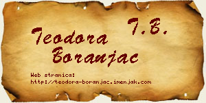 Teodora Boranjac vizit kartica